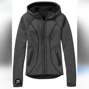 Athleta Fuse Gray Hooded Zip-Up Jacket Size Medium